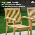 Acacia Wood Dining Set, Expandable Table for 8: view 6